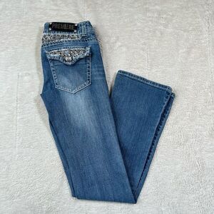 Premiere Denim Y2K Bling Rhinestone Chic Women’s Bootcut Jeans